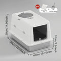 New Stainless Steel Cat Litter Box with Flip Cover Closed Design Easy to Clean Non-Slip Mat Indoor Cats Pet Supplies