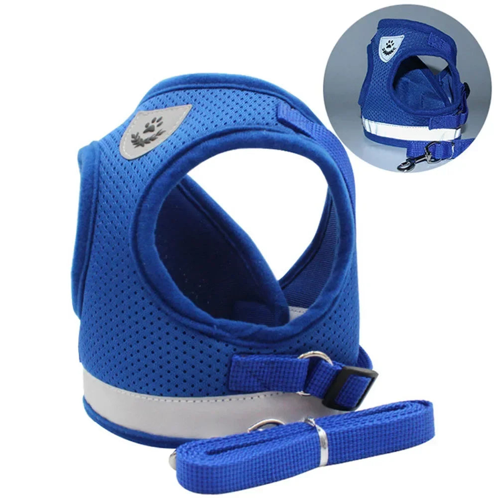 Cat Harness & Leash Set — Reflective, Escape-Proof Mesh Vest for Cats & Small Dogs