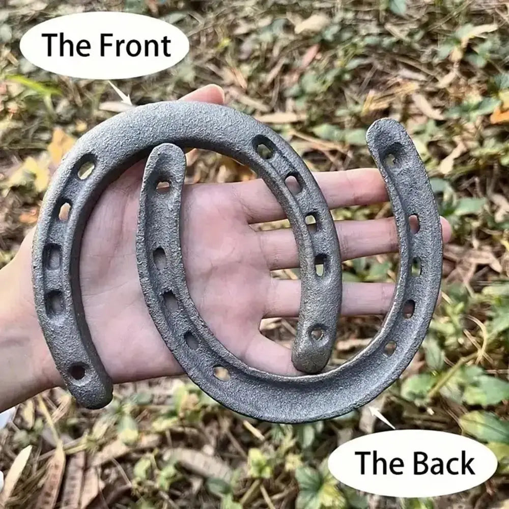 1Pcs Durable Cast Iron Horseshoe Decoration Unique Design Wall Hanging Home Ornament Vintage Rustic Style Wall Sculpture