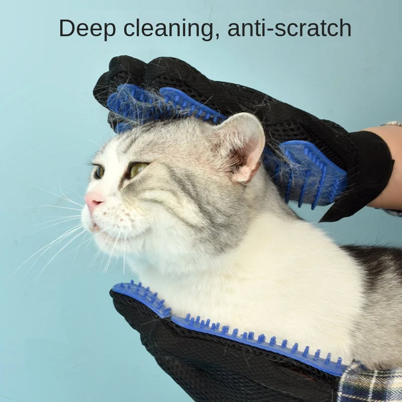 Silicone Pet Grooming Gloves — Hair Removal Brush for Cats & Dogs