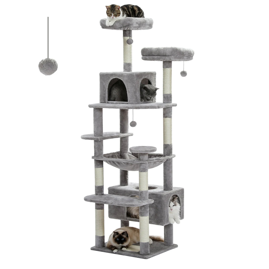 Large Cat Tree & Tower for Indoor Cats — Scratching Posts, Hammock & Perches