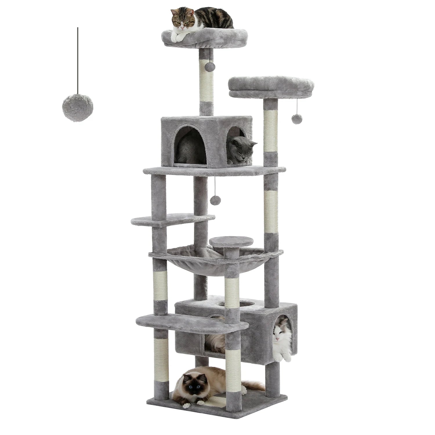 Large Cat Tree & Tower for Indoor Cats — Scratching Posts, Hammock & Perches