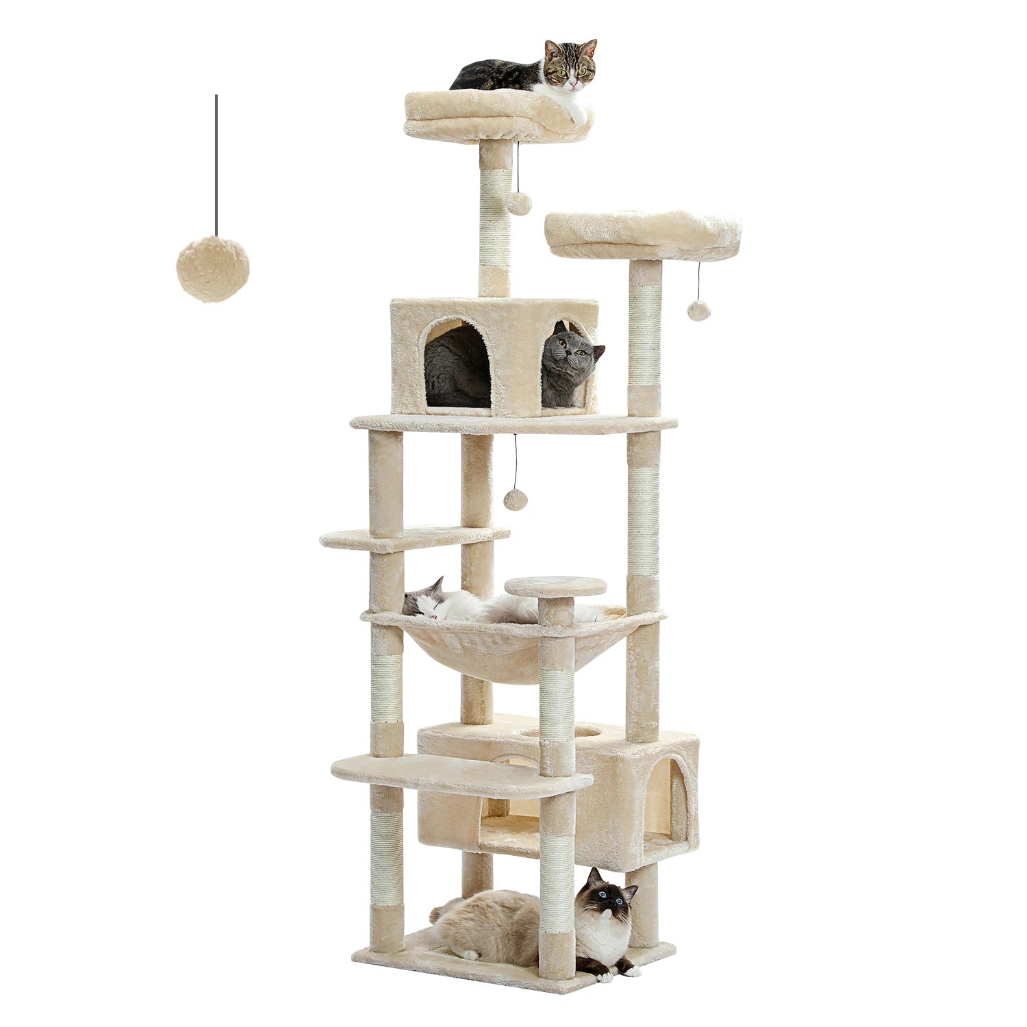 Large Cat Tree & Tower for Indoor Cats — Scratching Posts, Hammock & Perches