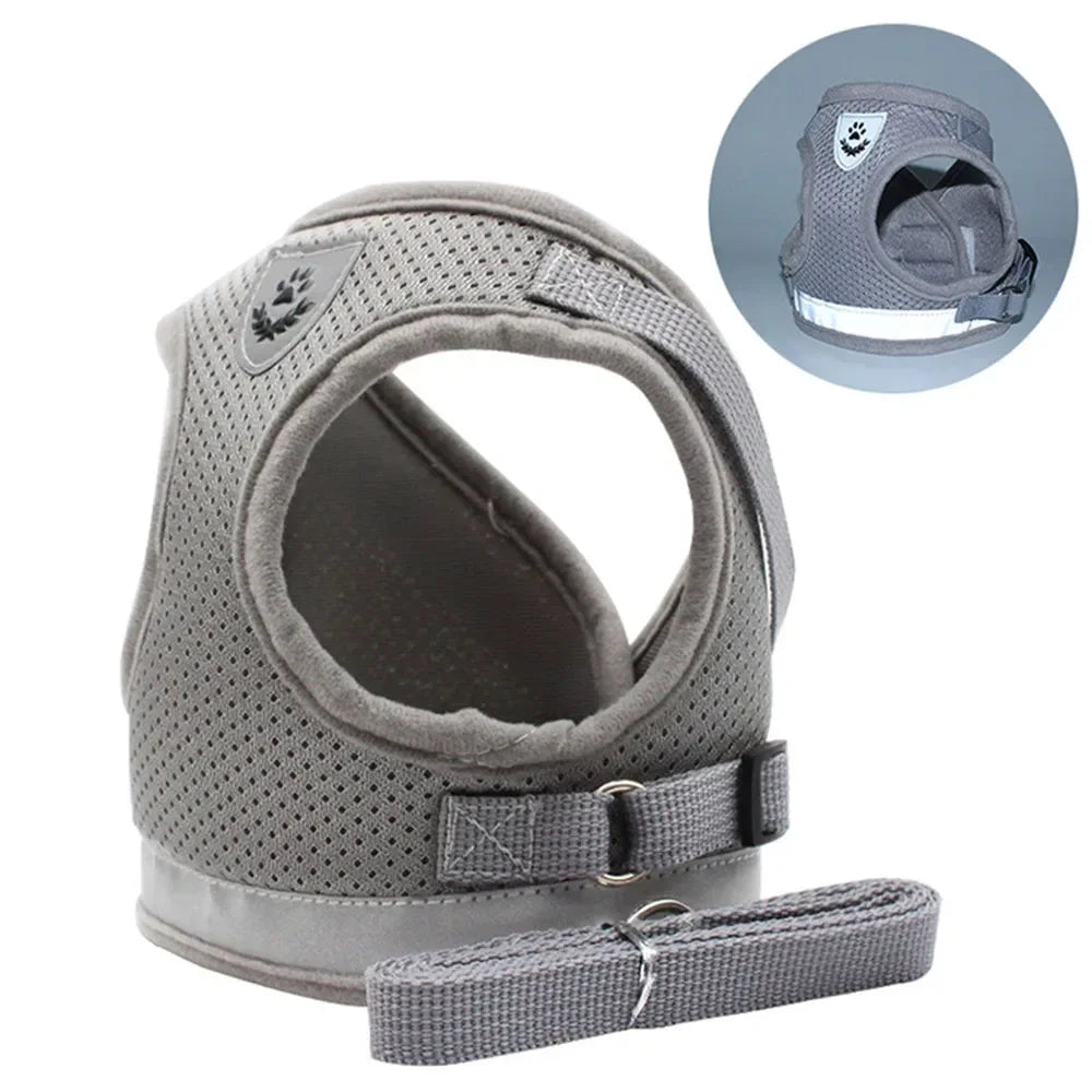 Cat Harness & Leash Set — Reflective, Escape-Proof Mesh Vest for Cats & Small Dogs