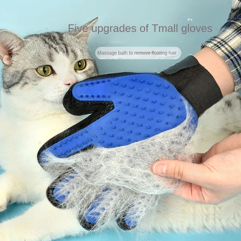 Silicone Pet Grooming Gloves — Hair Removal Brush for Cats & Dogs