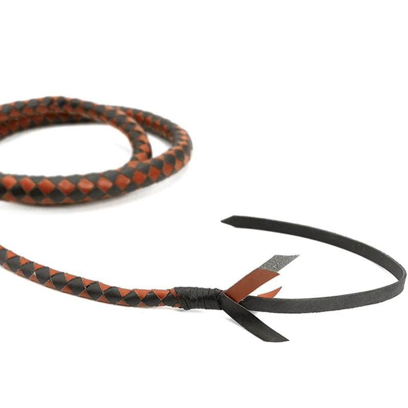 Genuine Cow Leather Bull Whip — 240CM Training Whip for Equestrian & Riding
