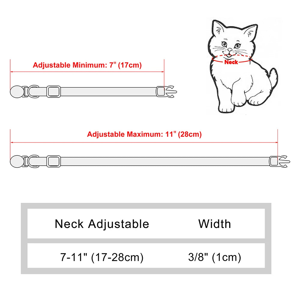 Personalized Engraved Cat Collar — Anti-Lost Name Tag for Cats & Small Dogs