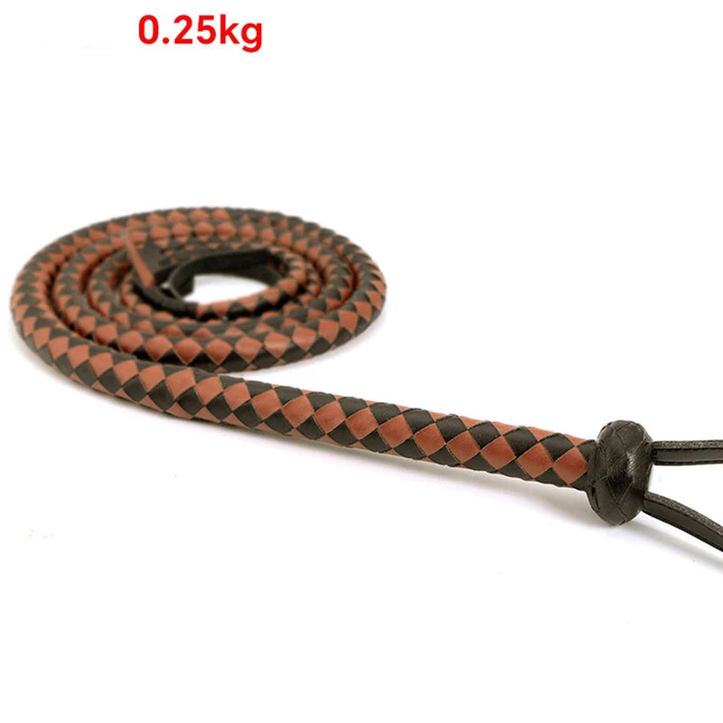 Genuine Cow Leather Bull Whip — 240CM Training Whip for Equestrian & Riding