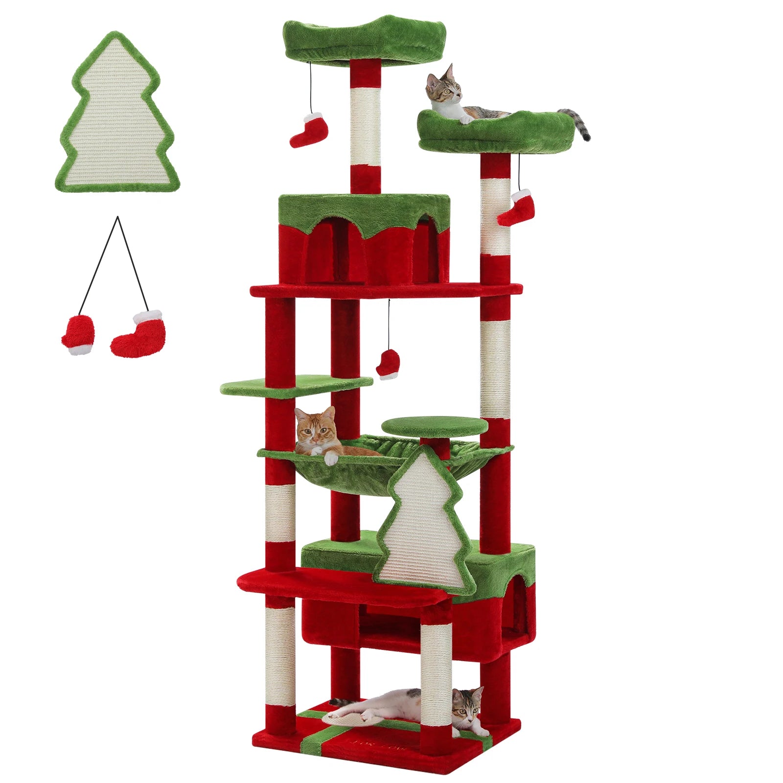 Large Cat Tree & Tower for Indoor Cats — Scratching Posts, Hammock & Perches
