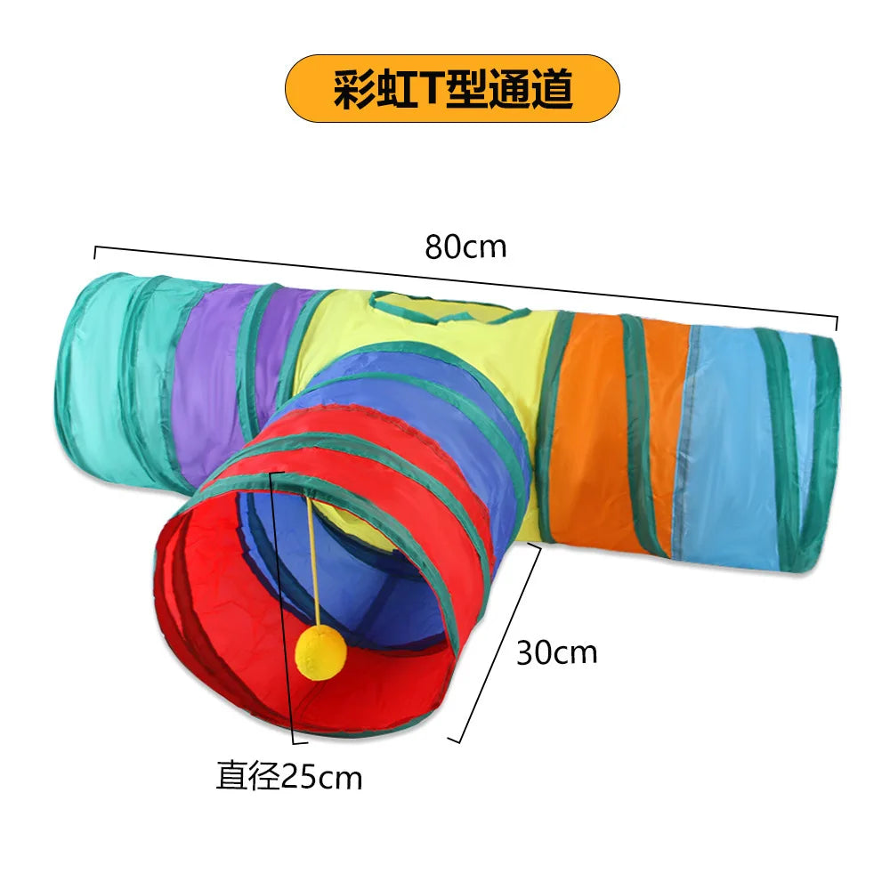 Foldable Cat Tunnel Tube — Interactive Training & Play Toy for Cats & Kittens