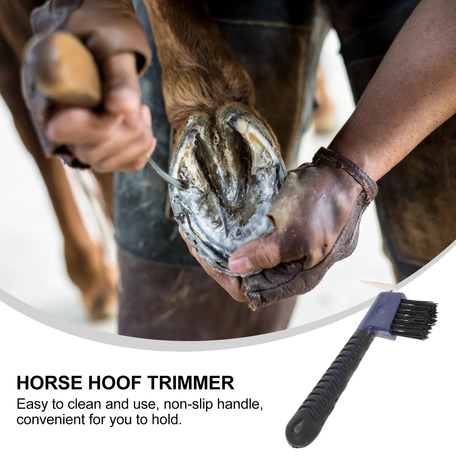 1PC Hoof Stainless Steel Brush Handle Horse Grooming Tools Cleaning Anti Rust Practical Horse Hoof