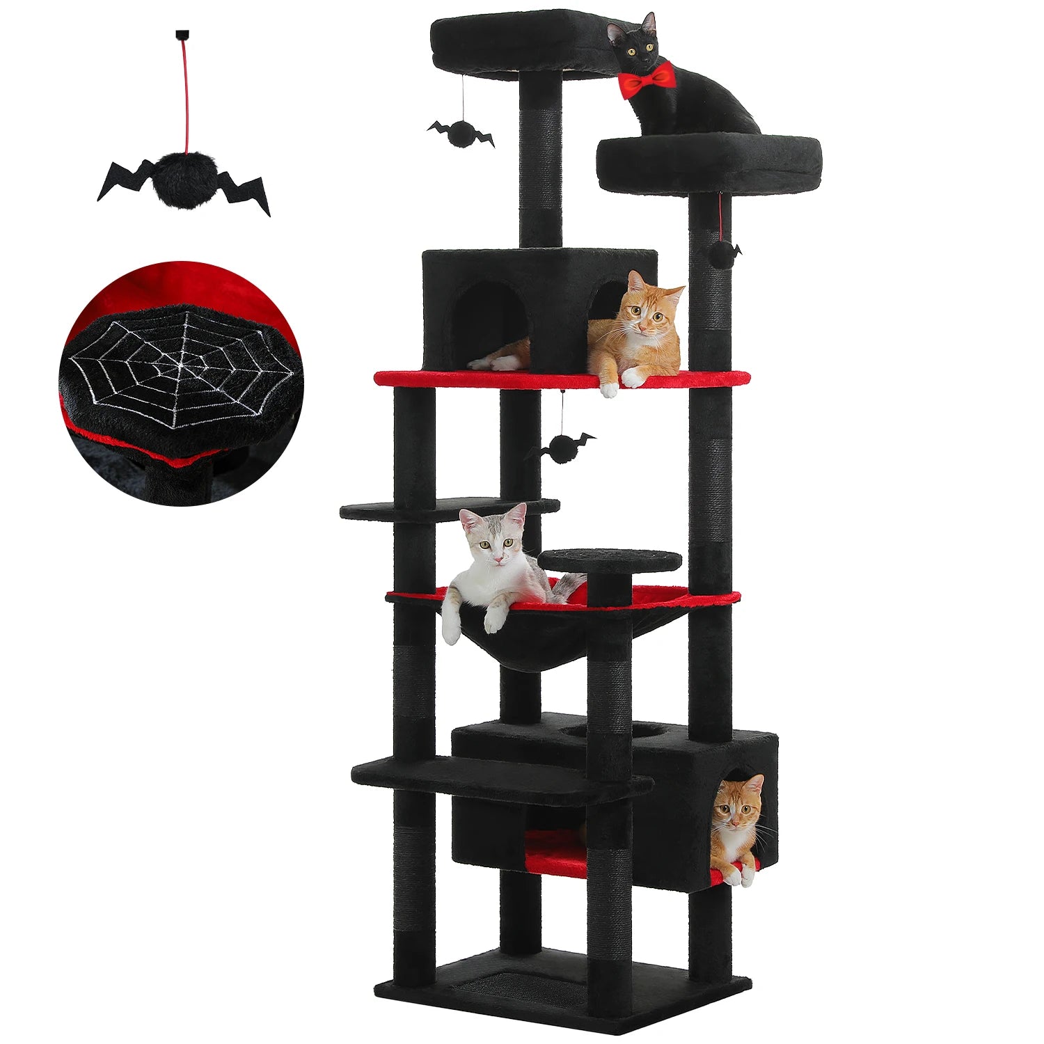 Large Cat Tree & Tower for Indoor Cats — Scratching Posts, Hammock & Perches