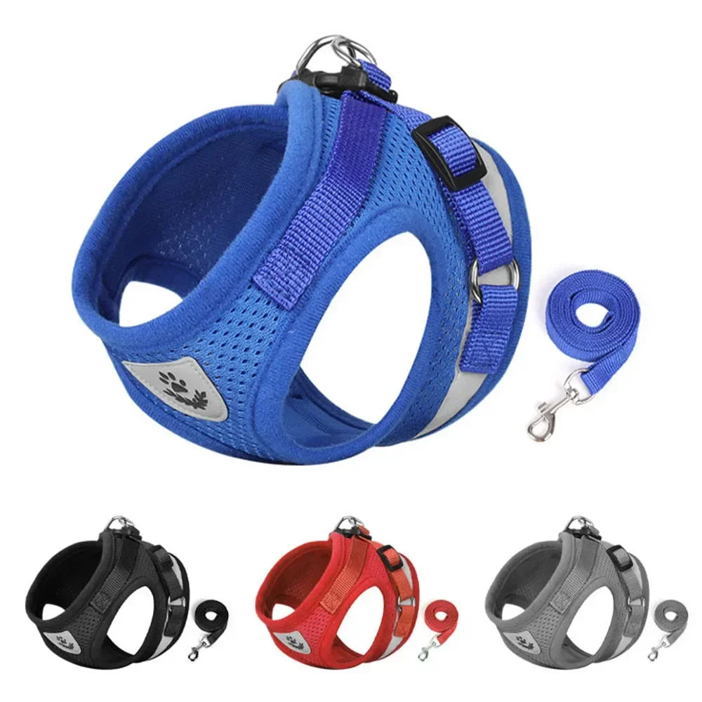 Cat Harness & Leash Set — Reflective, Escape-Proof Mesh Vest for Cats & Small Dogs