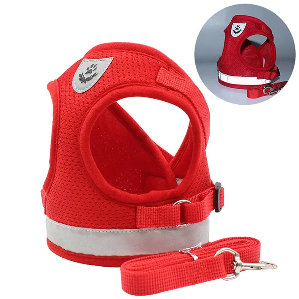 Cat Harness & Leash Set — Reflective, Escape-Proof Mesh Vest for Cats & Small Dogs