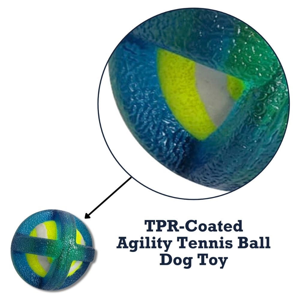 TPR-Coated Agility Tennis Ball Dog Toy — Durable & Pet-Safe